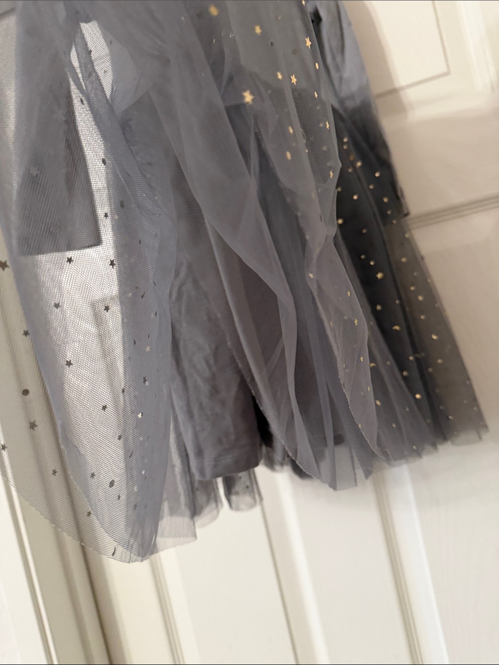 Elestory Gray Ballerina Dress w/ Tulle Skirt and Sparkly Stars. Size 5T - Picture 6 of 8